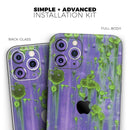 Purple Metal with Lime Green Rust - Protective Skin Wrap & Decal – Compatible with iPhone SE to iPhone 17 Pro Max (All Models)