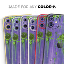 Purple Metal with Lime Green Rust - Protective Skin Wrap & Decal – Compatible with iPhone SE to iPhone 17 Pro Max (All Models)