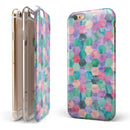 Purple Pink and Green Watercolor Hexagon Pattern iPhone 6/6s or 6/6s Plus 2-Piece Hybrid INK-Fuzed Case