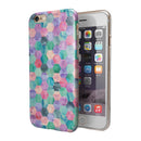 Purple Pink and Green Watercolor Hexagon Pattern iPhone 6/6s or 6/6s Plus 2-Piece Hybrid INK-Fuzed Case
