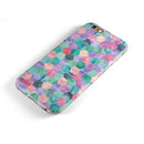 Purple Pink and Green Watercolor Hexagon Pattern iPhone 6/6s or 6/6s Plus 2-Piece Hybrid INK-Fuzed Case
