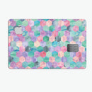 Purple Pink and Green Watercolor Hexagon Pattern - Premium Protective Decal Skin-Kit for the Apple Credit Card