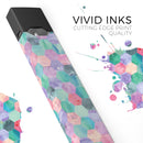 Purple Pink and Green Watercolor Hexagon Pattern - Premium Decal Protective Skin-Wrap Sticker compatible with the Juul Labs vaping device