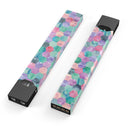 Purple Pink and Green Watercolor Hexagon Pattern - Premium Decal Protective Skin-Wrap Sticker compatible with the Juul Labs vaping device