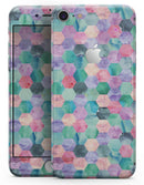 Purple Pink and Green Watercolor Hexagon Pattern - Skin-kit for the iPhone 8 or 8 Plus