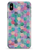 Purple Pink and Green Watercolor Hexagon Pattern - iPhone X Clipit Case