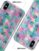 Purple Pink and Green Watercolor Hexagon Pattern - iPhone X Clipit Case