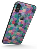 Purple Pink and Green Watercolor Hexagon Pattern - iPhone X Skin-Kit