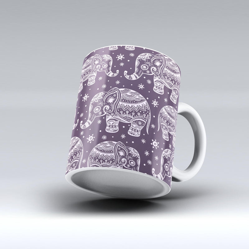 The-Purple-Sacred-Elephant-Pattern-ink-fuzed-Ceramic-Coffee-Mug