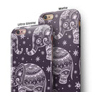Purple Sacred Elephant Pattern iPhone 6/6s or 6/6s Plus 2-Piece Hybrid INK-Fuzed Case