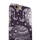 Purple Sacred Elephant Pattern iPhone 6/6s or 6/6s Plus 2-Piece Hybrid INK-Fuzed Case