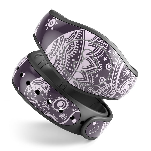 Purple Sacred Elephant Pattern - Decal Skin Wrap Kit for the Disney Magic Band