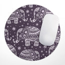 Purple Sacred Elephant Pattern// WaterProof Rubber Foam Backed Anti-Slip Mouse Pad for Home Work Office or Gaming Computer Desk