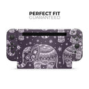 Purple Sacred Elephant Pattern // Skin Decal Wrap Kit for Nintendo Switch Console & Dock, Joy-Cons, Pro Controller, Lite, 3DS XL, 2DS XL, DSi, or Wii - Vinyl Skin Wrap for Nintendo Switch 2, OLED, Lite, Pro Controller, Wii & Classic Handhelds