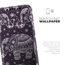 Purple Sacred Elephant Pattern - Protective Skin Wrap & Decal – Compatible with iPhone SE to iPhone 17 Pro Max (All Models)