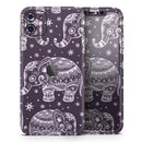 Purple Sacred Elephant Pattern - Protective Skin Wrap & Decal – Compatible with iPhone SE to iPhone 17 Pro Max (All Models)