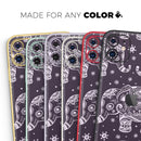 Purple Sacred Elephant Pattern - Protective Skin Wrap & Decal – Compatible with iPhone SE to iPhone 17 Pro Max (All Models)