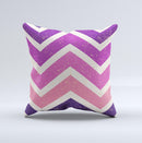 Purple Scratched Texture Chevron Zigzag Pattern ink-Fuzed Decorative Throw Pillow