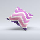 Purple Scratched Texture Chevron Zigzag Pattern ink-Fuzed Decorative Throw Pillow