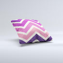 Purple Scratched Texture Chevron Zigzag Pattern ink-Fuzed Decorative Throw Pillow