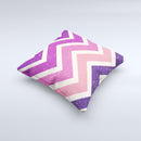 Purple Scratched Texture Chevron Zigzag Pattern ink-Fuzed Decorative Throw Pillow