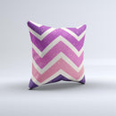 Purple Scratched Texture Chevron Zigzag Pattern ink-Fuzed Decorative Throw Pillow