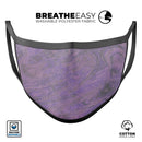 Purple Slate Marble Surface V30 - Made in USA Mouth Cover Unisex Anti-Dust Cotton Blend Reusable & Washable Face Mask with Adjustable Sizing for Adult or Child