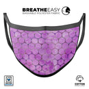 Purple Sorted Large Watercolor Polka Dots - Made in USA Mouth Cover Unisex Anti-Dust Cotton Blend Reusable & Washable Face Mask with Adjustable Sizing for Adult or Child