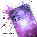 Purple Space Neon Explosion - Premium Vinyl Skin Decal for Samsung Galaxy S25 Ultra, S24, S23, S22 & All Galaxy S Models