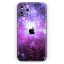 Purple Space Neon Explosion - Protective Skin Wrap & Decal – Compatible with iPhone SE to iPhone 17 Pro Max (All Models)