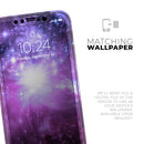 Purple Space Neon Explosion - Protective Skin Wrap & Decal – Compatible with iPhone SE to iPhone 17 Pro Max (All Models)
