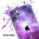 Purple Space Neon Explosion - Protective Skin Wrap & Decal – Compatible with iPhone SE to iPhone 17 Pro Max (All Models)
