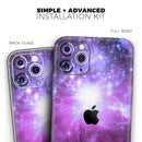 Purple Space Neon Explosion - Protective Skin Wrap & Decal – Compatible with iPhone SE to iPhone 17 Pro Max (All Models)
