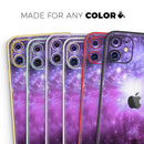 Purple Space Neon Explosion - Protective Skin Wrap & Decal – Compatible with iPhone SE to iPhone 17 Pro Max (All Models)