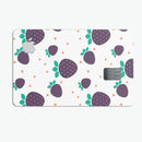 Purple Strawberries All Over Pattern - Premium Protective Decal Skin-Kit for the Apple Credit Card