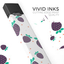 Purple Strawberries All Over Pattern - Premium Decal Protective Skin-Wrap Sticker compatible with the Juul Labs vaping device
