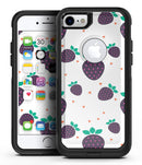 Purple Strawberries All Over Pattern - iPhone 7 or 7 Plus Commuter Case Skin Kit