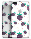 Purple Strawberries All Over Pattern - Skin-kit for the iPhone 8 or 8 Plus