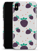 Purple Strawberries All Over Pattern - iPhone X Clipit Case