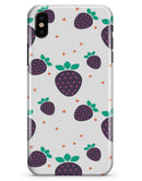 Purple Strawberries All Over Pattern - iPhone X Clipit Case