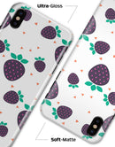 Purple Strawberries All Over Pattern - iPhone X Clipit Case