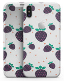 Purple Strawberries All Over Pattern - iPhone X Skin-Kit