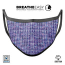 Purple Textured Triangle Pattern - Made in USA Mouth Cover Unisex Anti-Dust Cotton Blend Reusable & Washable Face Mask with Adjustable Sizing for Adult or Child