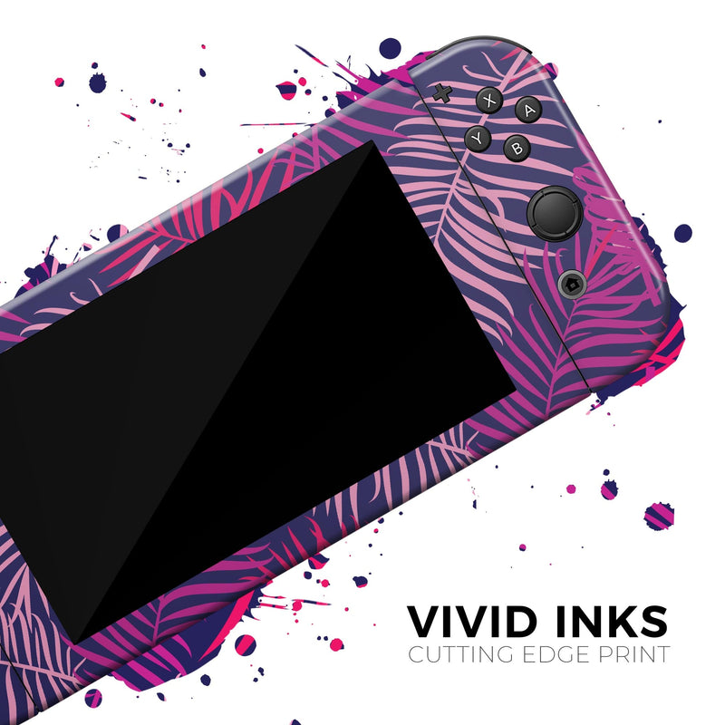 Purple Tropical // Skin Decal Wrap Kit for Nintendo Switch Console & Dock, Joy-Cons, Pro Controller, Lite, 3DS XL, 2DS XL, DSi, or Wii