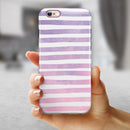 Purple WaterColor Ombre Stripes iPhone 6/6s or 6/6s Plus 2-Piece Hybrid INK-Fuzed Case