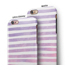 Purple WaterColor Ombre Stripes iPhone 6/6s or 6/6s Plus 2-Piece Hybrid INK-Fuzed Case