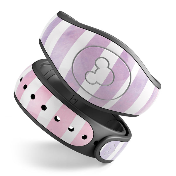 Purple WaterColor Ombre Stripes - Decal Skin Wrap Kit for the Disney Magic Band