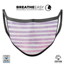 Purple WaterColor Ombre Stripes - Made in USA Mouth Cover Unisex Anti-Dust Cotton Blend Reusable & Washable Face Mask with Adjustable Sizing for Adult or Child