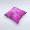 Purple Water Colors Ink-Fuzed Decorative Throw Pillow