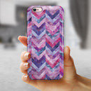 Purple Watercolor Chevron Pattern iPhone 6/6s or 6/6s Plus 2-Piece Hybrid INK-Fuzed Case